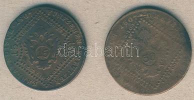 Ausztria/magyar verdejel 1807S 15kr + 30kr T:3
