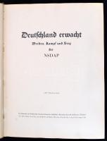 1933 Deutschland erwacht gyűjtőalbum Hitler hatalomra kerülésének történetét ábrázoló cigarettacímké...