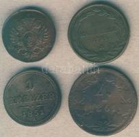 Ausztria 1781-1861. 1/2Kr (1x), 1Kr (2x), 4Kr (1x) T:3,3/4+