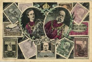 1848-1908 Ferenc József uralkodásának 60. évfordulója, bélyeges szecessziós jubileumi lap / Franz Josephs 60th anniversary of reign. stamps, Art Nouveau