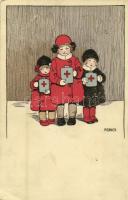Children art postcard. M. Munk Wien Nr. 928. litho s: Pauli Ebner (EK)