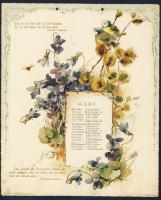 1904 Goethe kalendárium 12 db szép dombornyomott litho képpel 20x26cm / Goethe calendar with 12 embo...