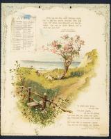 1904 Goethe kalendárium 12 db szép dombornyomott litho képpel 20x26cm / Goethe calendar with 12 embo...