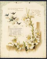 1904 Goethe kalendárium 12 db szép dombornyomott litho képpel 20x26cm / Goethe calendar with 12 embo...