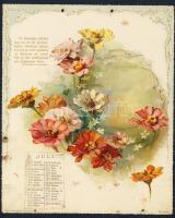 1904 Goethe kalendárium 12 db szép dombornyomott litho képpel 20x26cm / Goethe calendar with 12 embo...