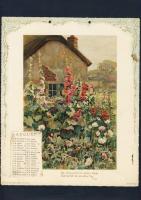 1904 Goethe kalendárium 12 db szép dombornyomott litho képpel 20x26cm / Goethe calendar with 12 embo...