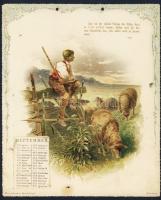 1904 Goethe kalendárium 12 db szép dombornyomott litho képpel 20x26cm / Goethe calendar with 12 embo...