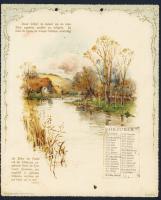 1904 Goethe kalendárium 12 db szép dombornyomott litho képpel 20x26cm / Goethe calendar with 12 embo...