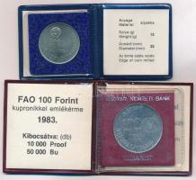 1983. 100Ft alpakka "Széchenyi István" eredeti tokban, tanúsítvánnyal + 1983. 100ft Cu-Ni ...