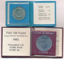 1983. 100Ft alpakka "Czóbel Béla" eredeti tokban, tanúsítvánnyal + 1983. 100ft Cu-Ni "...