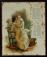 1904 Kalendárium 8 db szép litho képpel 24x28cm / Litho calendar with 8 pages