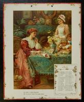 1904 Kalendárium 8 db szép litho képpel 24x28cm / Litho calendar with 8 pages