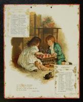 1904 Kalendárium 8 db szép litho képpel 24x28cm / Litho calendar with 8 pages