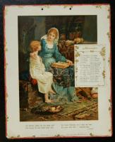 1904 Kalendárium 8 db szép litho képpel 24x28cm / Litho calendar with 8 pages