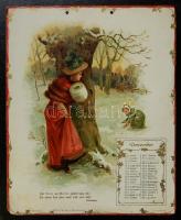 1904 Kalendárium 8 db szép litho képpel 24x28cm / Litho calendar with 8 pages