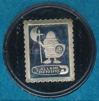 DN Állami Biztosító Ag bélyegérem, eredeti műanyag tokban (~3,24g/0.800/22x28mm) T:PP