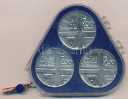 1976. 200Ft Ag (3xklf) "Magyar festők I. / Derkovits, Szinyei, Munkácsy" sor, eredeti, plo...