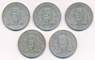 1927. 1P Ag (5x) T:2-,3 Adamo P6