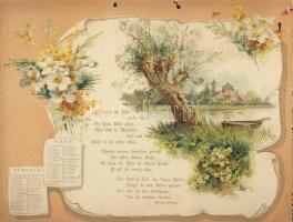 1903 Dekoratív litho kalendárium 8 db képpel (az első oldal sérült) / Beautiful litho calendar for 1...