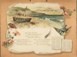 1903 Dekoratív litho kalendárium 8 db képpel (az első oldal sérült) / Beautiful litho calendar for 1...