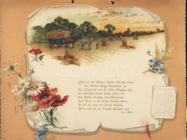 1903 Dekoratív litho kalendárium 8 db képpel (az első oldal sérült) / Beautiful litho calendar for 1...