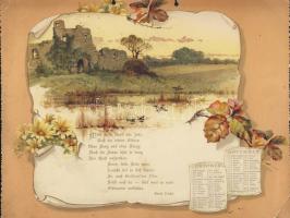 1903 Dekoratív litho kalendárium 8 db képpel (az első oldal sérült) / Beautiful litho calendar for 1...