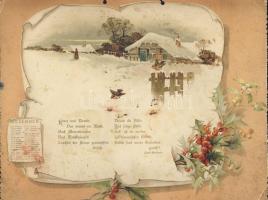 1903 Dekoratív litho kalendárium 8 db képpel (az első oldal sérült) / Beautiful litho calendar for 1...