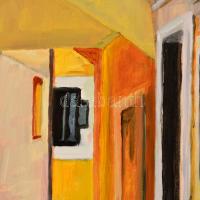 Kerék Antal (?-): Utcarészlet. Olaj, vászon, kereteben, 60×50 cm