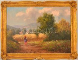 Barsi Béla (1872-1913): Hazafelé. Olaj, vászon, jelzett, 60×80 cm