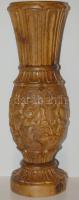 Faragott fa váza 33cm magas