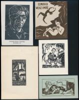 4 db dombornyomott dekoratív címke, közte litho