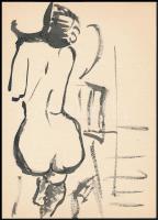 Jelzés nélkül: Aktok. Akvarell, papír, 2 db, 21×29 cm