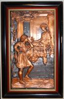 Keretezett fém dombornyomat 28x43cm (kis sérülés a kereten)