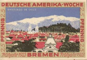 Német Birodalom/Weimari Köztársaság Bremen 1923. 25Pf (2x) + 50Pf (2x) + 75Pf (2x) + 100Pf (2x) 8klf teljes sor T:I