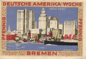 Német Birodalom/Weimari Köztársaság Bremen 1923. 25Pf (2x) + 50Pf (2x) + 75Pf (2x) + 100Pf (2x) 8klf...
