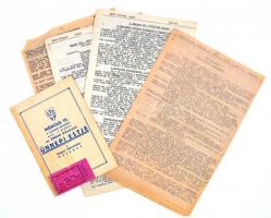 cca 1930-1940 EMSzO (Egyházközségi Munkásszakosztályok) jegyek, okmányok, tétel.
