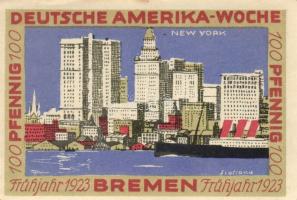 Német Birodalom/Weimari Köztársaság Bremen 1923. 25Pf (2x) + 50Pf (2x) + 75Pf (2x) + 100Pf (2x) 8klf...