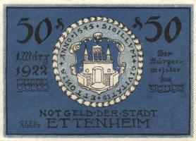 Német Birodalom/Weimari Köztársaság Ettenheim 1922. 50Pf (6x) 6klf teljes sor T:I