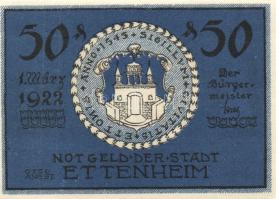 Német Birodalom/Weimari Köztársaság Ettenheim 1922. 50Pf (6x) 6klf teljes sor T:I