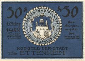 Német Birodalom/Weimari Köztársaság Ettenheim 1922. 50Pf (6x) 6klf teljes sor T:I