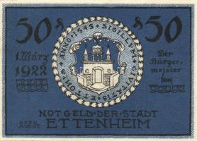 Német Birodalom/Weimari Köztársaság Ettenheim 1922. 50Pf (6x) 6klf teljes sor T:I