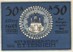 Német Birodalom/Weimari Köztársaság Ettenheim 1922. 50Pf (6x) 6klf teljes sor T:I