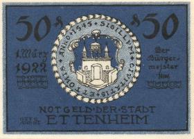 Német Birodalom/Weimari Köztársaság Ettenheim 1922. 50Pf (6x) 6klf teljes sor T:I