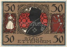 Német Birodalom/Weimari Köztársaság Ettenheim 1922. 50Pf (6x) 6klf teljes sor T:I