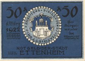 Német Birodalom/Weimari Köztársaság Ettenheim 1922. 50Pf (6x) 6klf teljes sor T:I