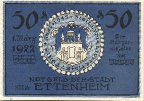 Német Birodalom/Weimari Köztársaság Ettenheim 1922. 50Pf (6x) 6klf teljes sor T:I