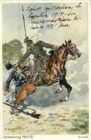 1921 Völkerkrieg 1914/15, Erwischt! / WWI K.u.K. (Austro-Hungarian) military art postcard. J & S. M. No. 148. s: A. Greiner