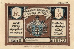 Német Birodalom/Weimari Köztársaság Brühl 1922. 50Pf + 1M + 2M + 3M + 5M 5klf teljes sor T:I