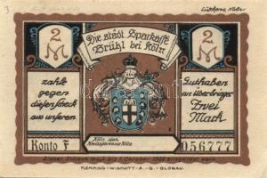 Német Birodalom/Weimari Köztársaság Brühl 1922. 50Pf + 1M + 2M + 3M + 5M 5klf teljes sor T:I