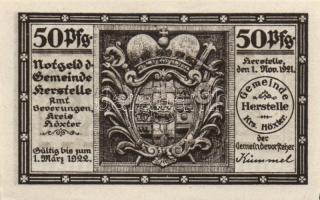 Német Birodalom/Weimari Köztársaság Herstelle 1921. 50Pf + 1M + 2M  3klf teljes sor T:I